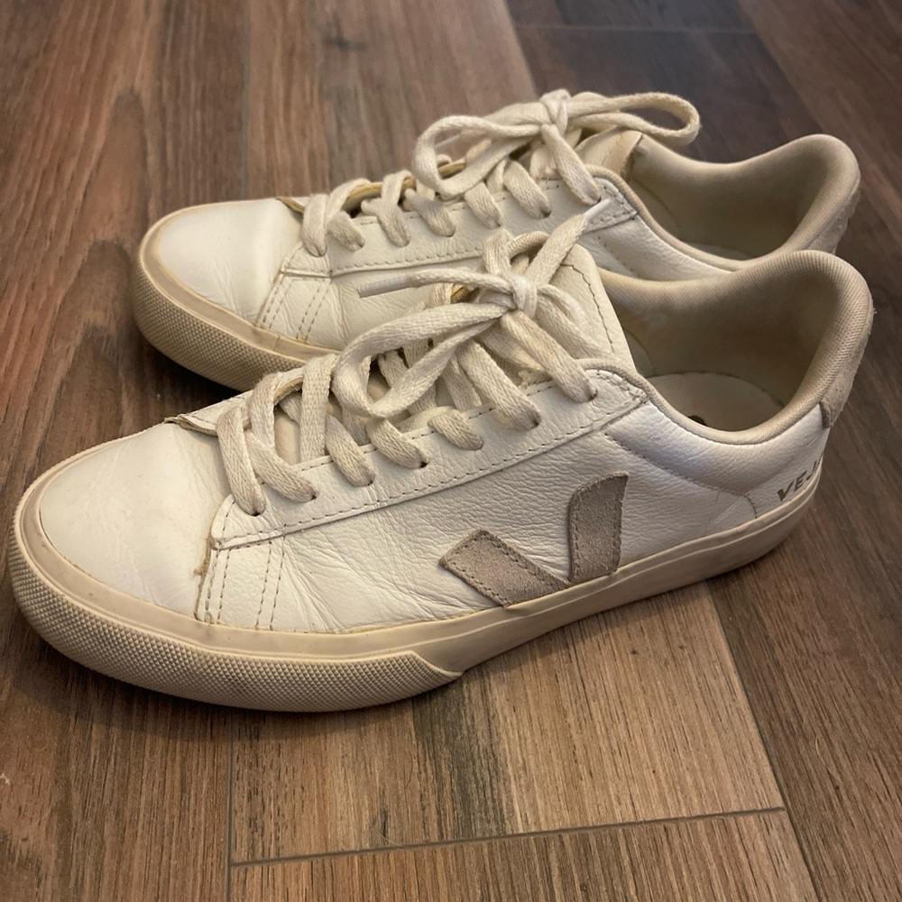 Veja White Leather Athletic Sneakers